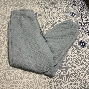 Grey quilted jogger sweatpants